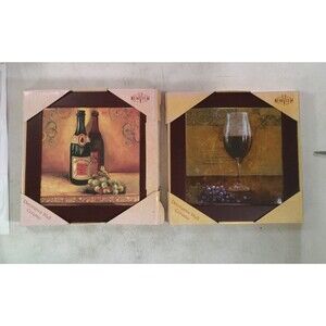 VTG New View Decorative Ceramic Wall Art Vineyard Wine & Valley Winery 8" NOS